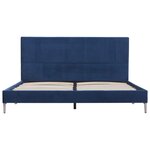 vidaXL Cadre de lit sans matelas bleu tissu 160x200 cm
