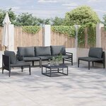 vidaXL Ensemble de canapé de jardin 6 Pièces Anthracite Acier