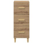 vidaXL Buffet chêne artisanal 34 5 x 34 x 90 cm Bois d'ingénierie