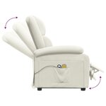 vidaXL Fauteuil de massage Crème Velours