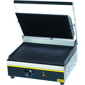 Grill panini simple plaque en fonte rainurée 2 2 kw - stalgast -  - acier inoxydable 385x325x200mmdollars