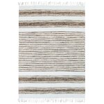 Tapis Terra - 160 x 230 cm - Lignes sable et blanc