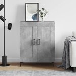 vidaXL Buffet gris béton 69 5x34x90 cm bois d'ingénierie