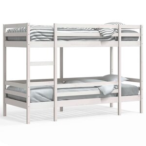 vidaXL Lit superposé sans matelas blanc 75x190 cm bois de pin massif