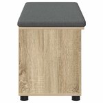 vidaXL Banc d'entrée avec coussin Uni Chêne Sonoma 100 x 38 x 46 cm