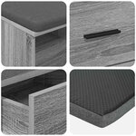 vidaXL Banc d'entrée avec coussin Gris Sonoma 80 x 38 x 46 cm