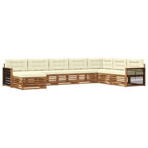 vidaXL Ensemble de canapés d'extérieur 8 pc Naturel et Crème