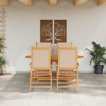 vidaXL Ensemble de salle à manger pour jardin Pliant 5 Pièces Beige