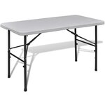 vidaXL Table de jardin pliable 122 cm blanche en HDPE