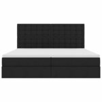 vidaXL Lit de Rangement Noir 200 x 200 cm Cuir synthétique