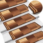 vidaXL Tapis d'escalier autoadhésifs 10 Pièces 65x21x4 cm Marron