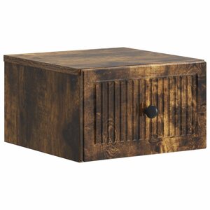 vidaXL Cabinet de chevet mural Chêne fumé 33 x 34 5 x 20 cm