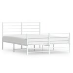 vidaXL Cadre de lit métal sans matelas et pied de lit blanc 120x190 cm