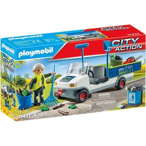 PLAYMOBIL 71433 - Agent d'entretien voirie avec véhicule électrique