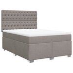 vidaXL Sommier à lattes de lit avec matelas Taupe 140x190 cm Tissu