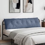 vidaXL Coussin de Dos Bleu 180 x 50 cm Tissu en velours côtelé