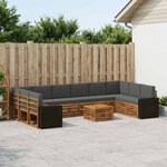 vidaXL Ensemble de canapés d'extérieur 11 Pièces Naturel et Anthracite