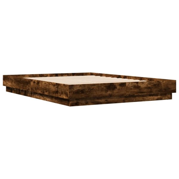 vidaXL Cadre de lit chêne fumé 120x200 cm bois d'ingénierie