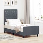 vidaXL Cadre de lit avec tête de lit Gris foncé 80 x 200 cm Velours
