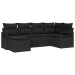 vidaXL Ensemble de canapé de jardin avec coussin 6 Pièces Noir