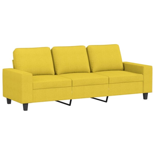 vidaXL Canapé à 3 places Jaune clair 180 cm Tissu