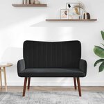 vidaXL Sofa 2 places Noir 115 x 61 x 87 cm Velours