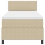 vidaXL Lit à ressorts avec matelas gris beige 90x200 cm Tissu en velours côtelé