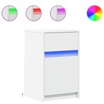 vidaXL Armoire de chevet avec lumières LED blanc bois d'ingénierie