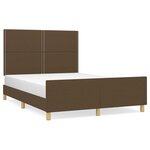 vidaXL Cadre de lit avec tête de lit Marron foncé 140x200 cm Tissu