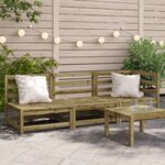 vidaXL Canapé de jardin 3 places bois de pin imprégné