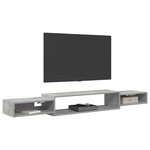 vidaXL Meuble TV mural Montage mural Gris béton 180 x 28 x 21 cm