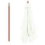vidaXL Parasol d'extérieur avec mât en bois 150x200 cm Sable