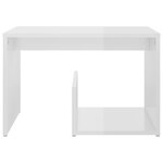 vidaXL Table d'appoint Blanc brillant 59x36x38 cm Aggloméré