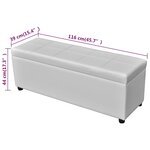 vidaXL Banc long de rangement Bois Blanc