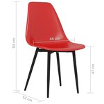 vidaXL Chaises à manger lot de 2 rouge PP