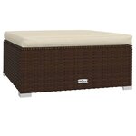Vidaxl salon de jardin 8 pièces avec coussins résine tressée marron