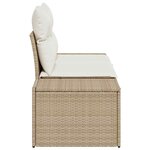 vidaXL Canapé de jardin avec coussin Beige 123 x 62 x 69 cm polyrotin
