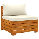 vidaXL Salon de jardin 5 Pièces avec coussins Bois d'acacia solide