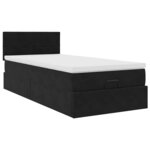 vidaXL Cadre de lit ottoman avec matelas noir 90x190 cm velours