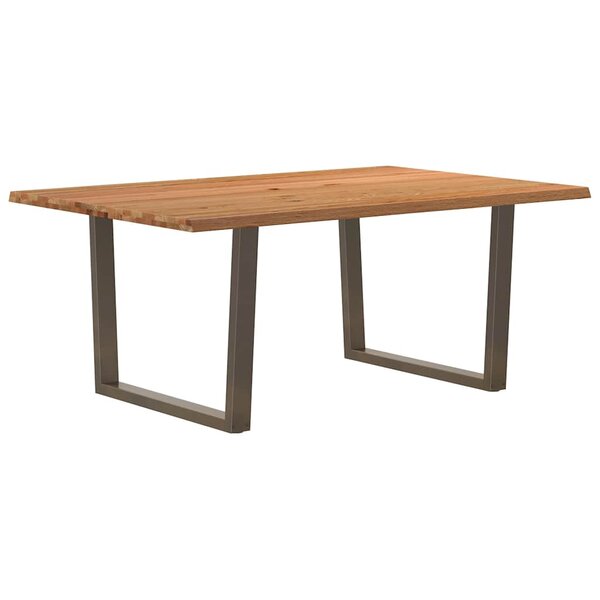 vidaXL Table à manger avec bord naturel 180x100x74cm bois massif chêne