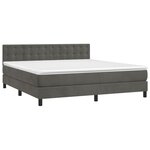 vidaXL Sommier à lattes de lit matelas et LED Gris foncé 160x200 cm