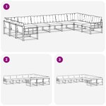 vidaXL Ensemble de canapés d'extérieur 10 pc Blanc et noir