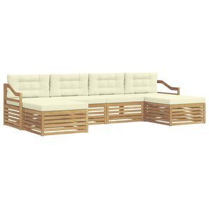 vidaXL Ensemble de canapés d'extérieur 6 pc Blanc et crème