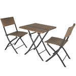 Tectake Salon de jardin TREVI 2 personnes - marron naturel