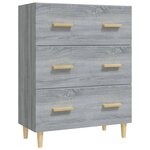 vidaXL Buffet Sonoma gris 70x34x90 cm Bois d'ingénierie