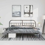 vidaXL Cadre de lit métal sans matelas avec tête de lit noir 183x213cm