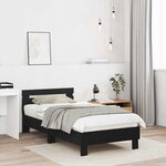vidaXL Cadre de lit – Chêne noir  90x190 cm  en bois reconstitué.