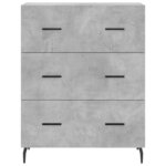 vidaXL Buffet haut Gris béton 69 5x34x180 cm Bois d'ingénierie