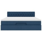 vidaXL Lit ottoman avec matelas et LED bleu 180x200cm tissu