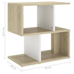 Vidaxl tables de chevet 2 pièces blanc et chêne 50x30x51 5 cm aggloméré